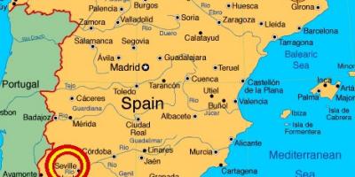 Karte spānija parādot Seviļas