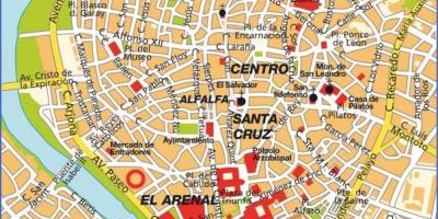 Sevilja spānijā kartes, tūrisma objektiem