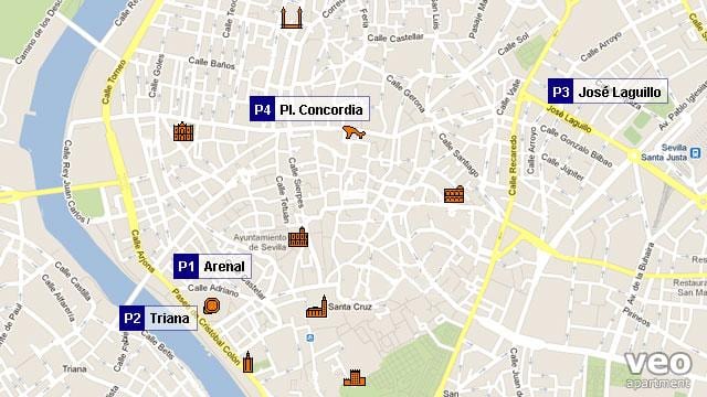 kartes Seviļas autostāvvieta