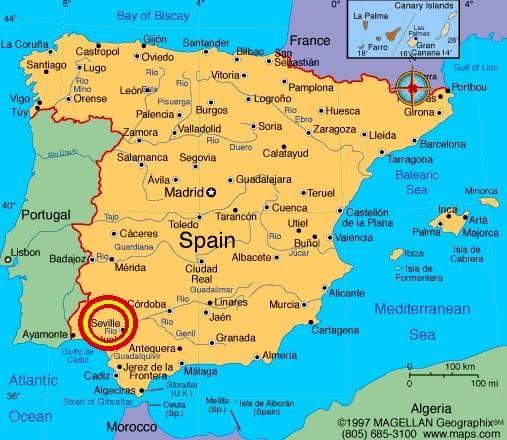 Sevilla espana karte